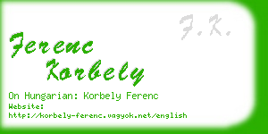 ferenc korbely business card